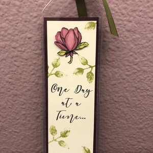 One Day at a Time...Raspberry Magnolia Bookmark