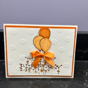 Orange Birthday Balloons Blank Card