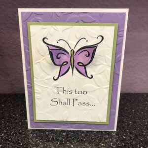 This too Shall Pass Lavender Butterfly Blank Card