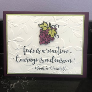 Winston Churchill Fear is a reaction, Courage is a decision Blank Card