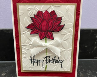 Lavender Lotus Flower Birthday Blank Card