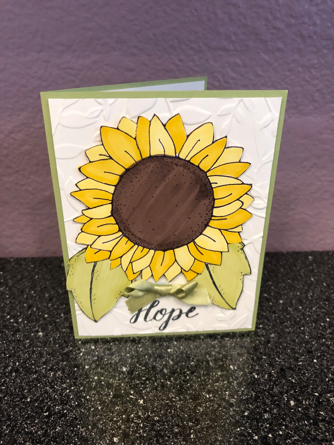 Big Sunflower Hope Card Etsy