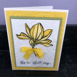 This Too Shall Pass Yellow Rose Blank Card