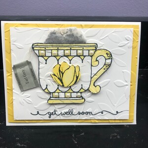 Get Well Soon Yellow Magnolia Teacup Card