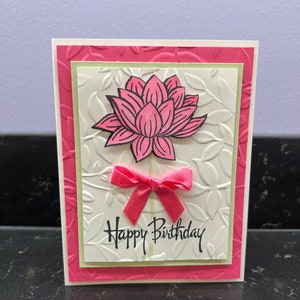 Polished Pink Lotus Flower Blank Card