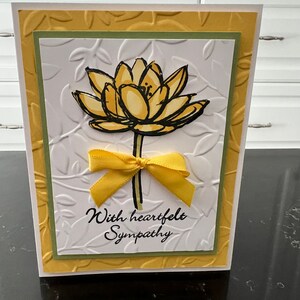 With Heartfelt Sympathy Yellow Rose Blank Card