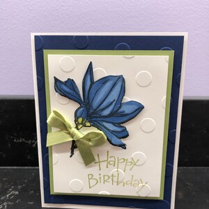 Blue Rose Birthday Blank Card