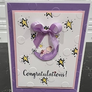 Congratulations Card For Baby Girl with stars