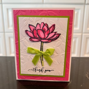 Thank you Pink Flower Blank Card