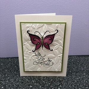 With Love & Gratitude Butterfly Blank Card