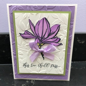 This Too Shall Pass Lavender Rose Blank Card