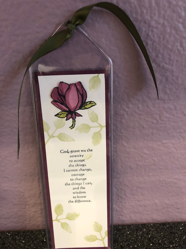 serenity prayer print raspberry magnolia bookmark etsy