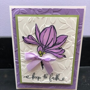 Keep the Faith Lavender Rose Blank Card