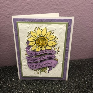 Sunflower Create Your Own Sunshine Card in Lavender