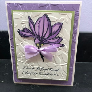 I can do all things through Christ who strengthens me Lavender Rose Card