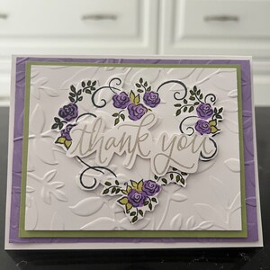 Elegant Heart Thank you Blank Card