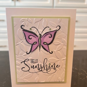 Hello Sunshine Butterfly Blank Card