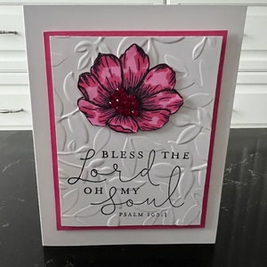 Bless the Lord Oh My Soul PSALM 103:1 Pink Bling Blank Card