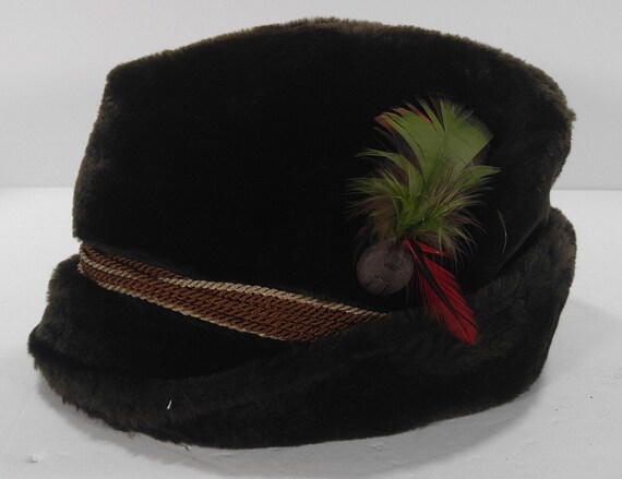 Vintage Costume Faux Mink Fur Bucket Hat
