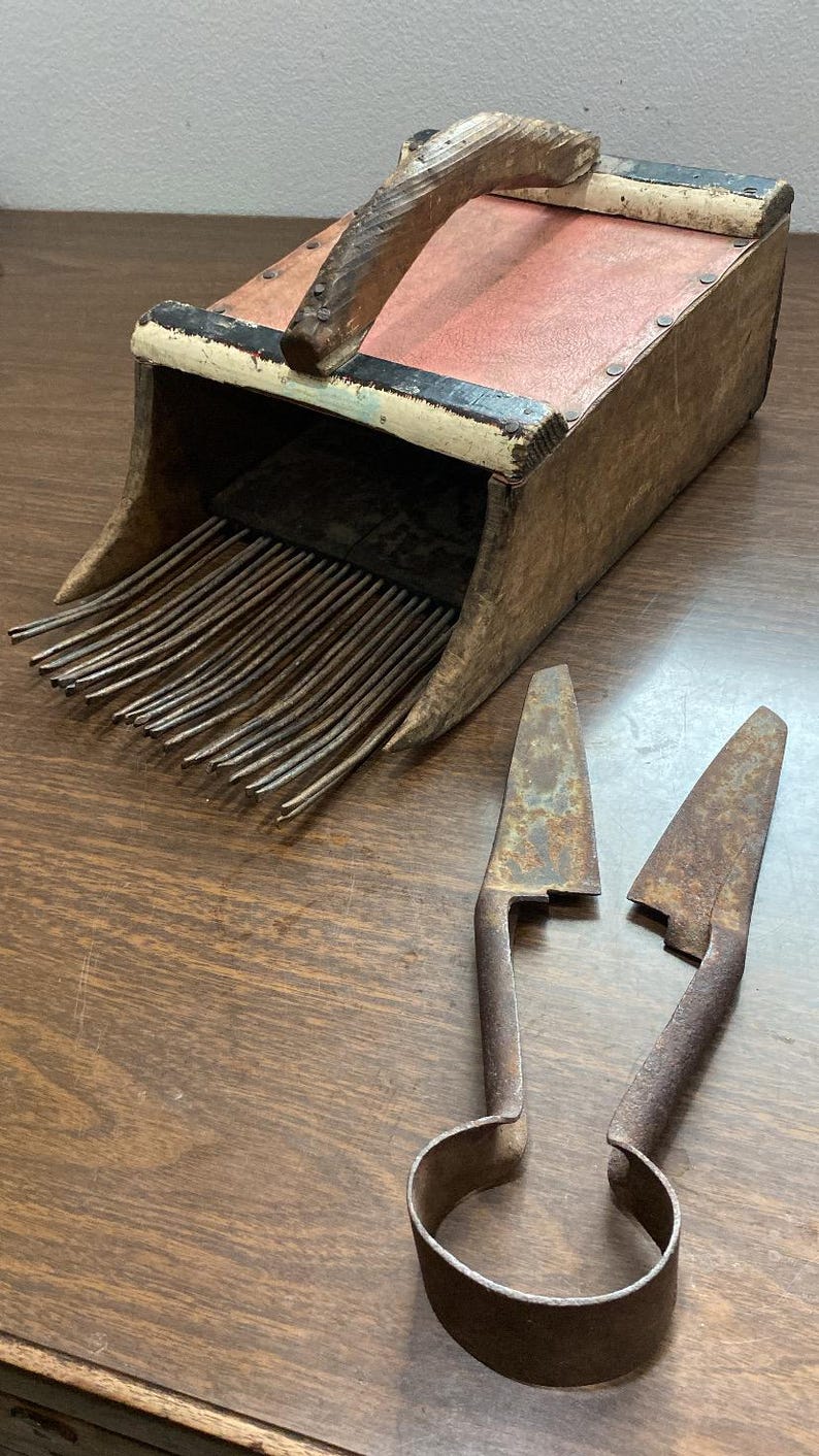 Vintage Cranberry Scooper Rake W/ Antique Metal Shears - Etsy