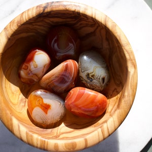 Sardonyx Palm Stone Crystal - Metaphysical Gemstone - Banding Red Crystal