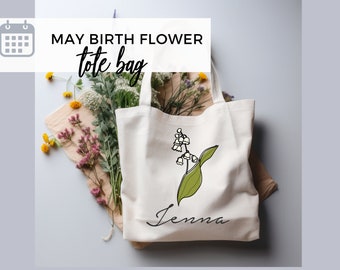 May Birth Flower Gift Canvas Tote Bag | Gift Bag for Birthday