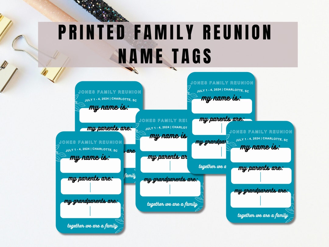 Printed Family Reunion Name Tags | Generational Name Tags for Family ...