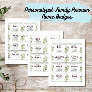 Personalized Family Reunion Name Tags | Data Merge Name Tags for Family Reunion