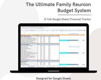 Het ultieme budgetspreadsheetsysteem voor familiereünies (Google Spreadsheets) – onkosten- en inzamelingstracker met 8 tabbladen