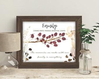 Family Fall Thumbprints Wall Art | Instant Download | Guestbook Alternative