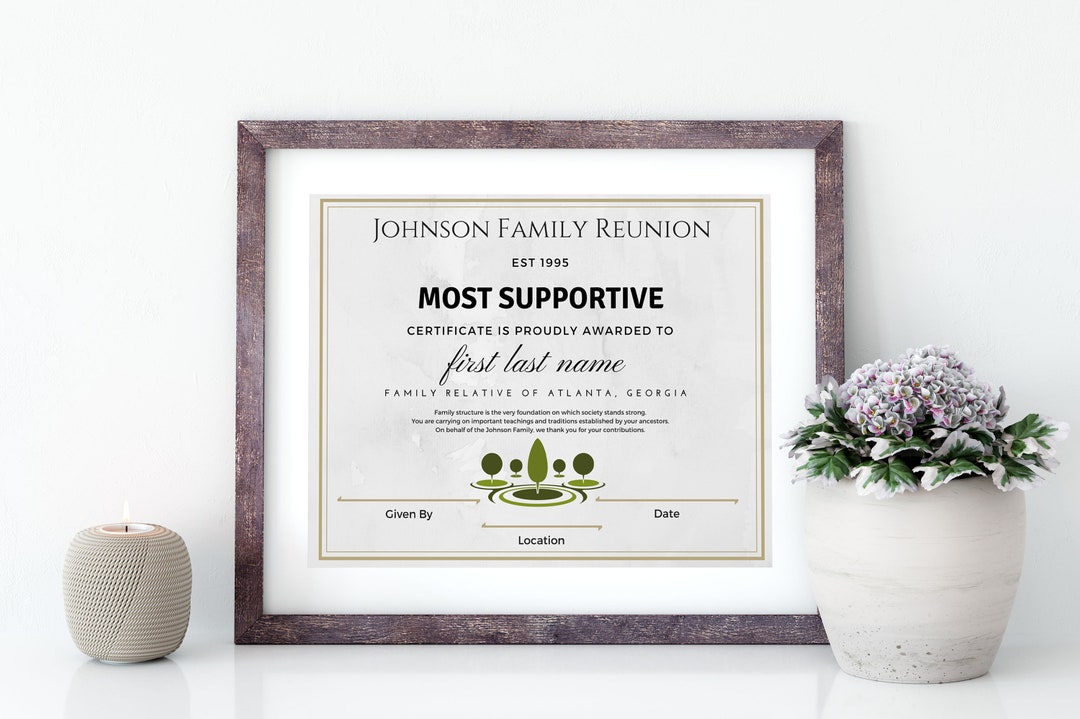 Printable Family Reunion Awards Printable Family Reunion Certificates ...