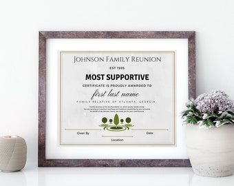 Printable Family Reunion Awards Printable Family Reunion Certificates for Family Weekend