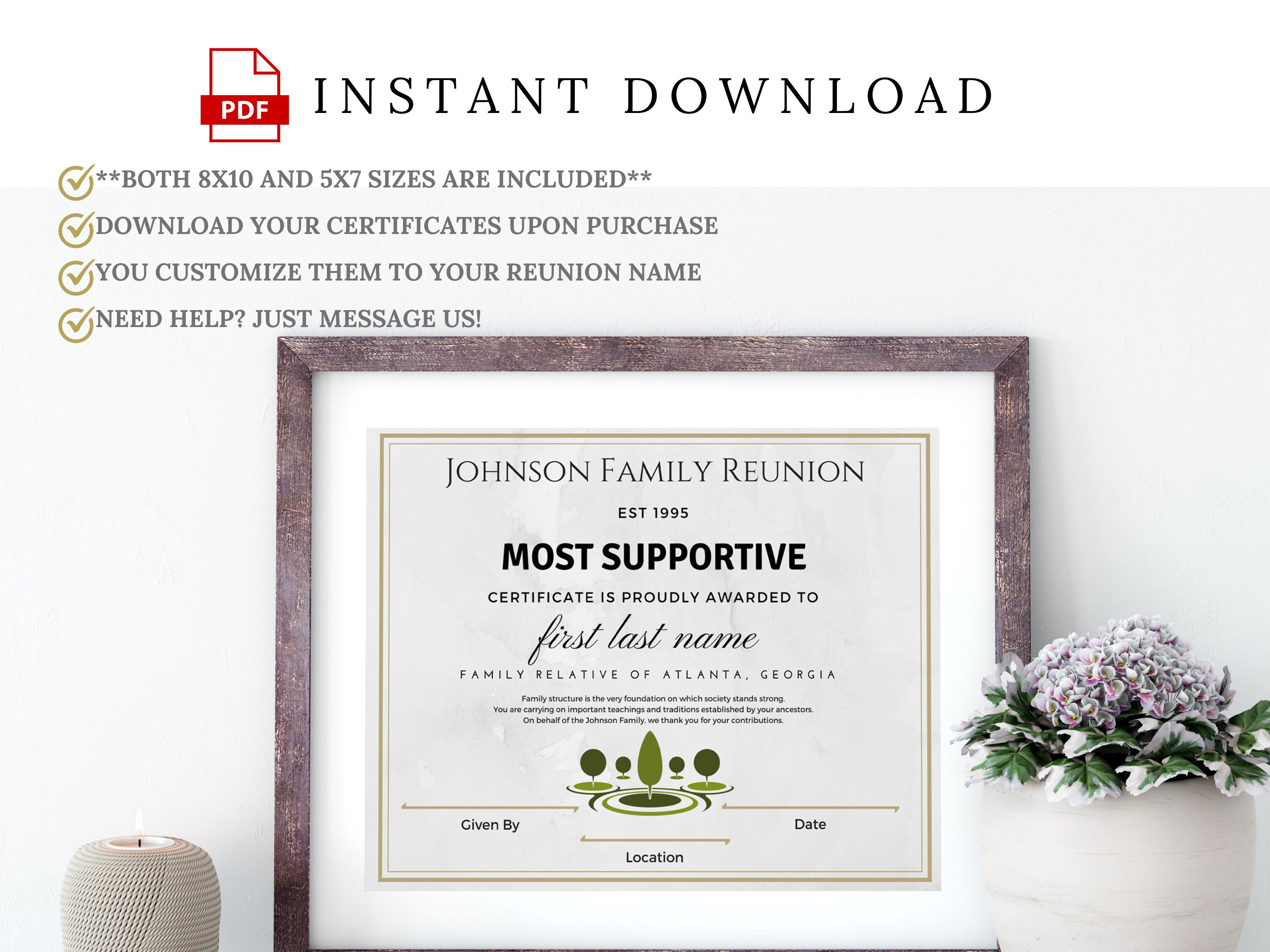 Printable Family Reunion Awards Printable Family Reunion Certificates ...