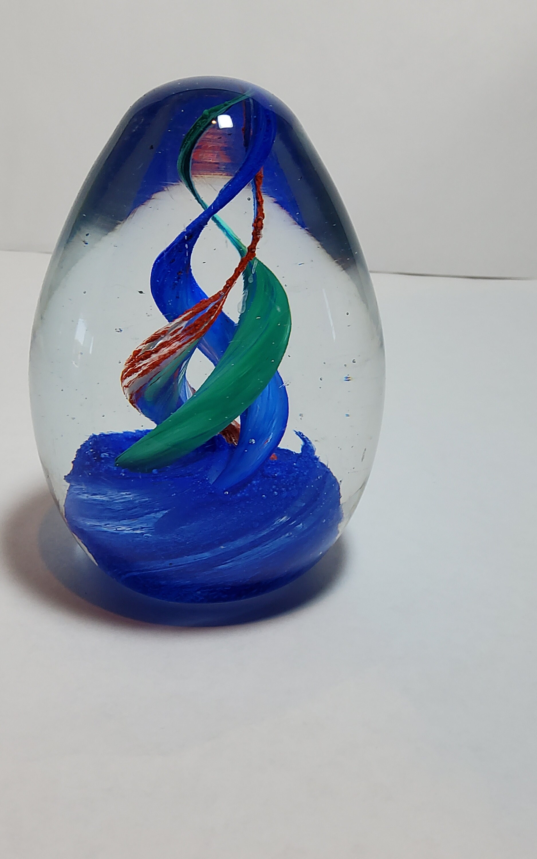 Murano Style Art Glass Egg Paperweight - Etsy