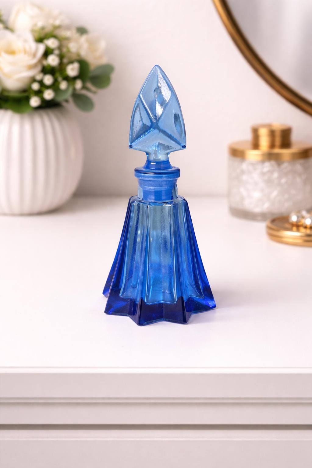 Vintage Cobalt Blue Perfume Bottle - Etsy