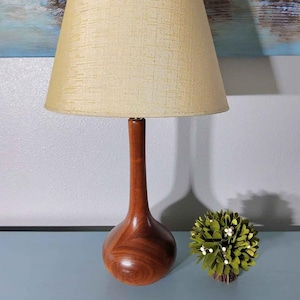 MCM Danish Teak Teardrop Sculpted Table Lamp, 1950&#39;s by Laurel Lamp Co.