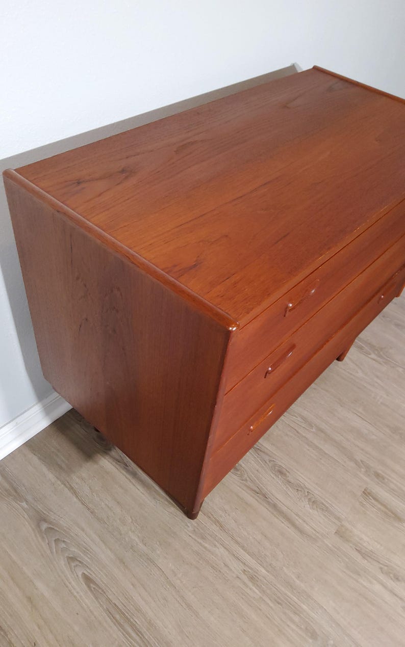 Danish Midcentury Modern Teak 3 Drawer Chest Etsy