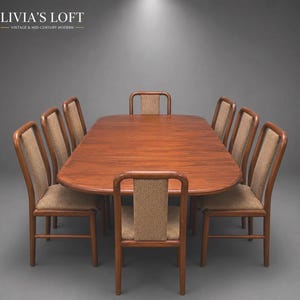Danish Teak Dining Set  Extendable Table with 8 Chairs,