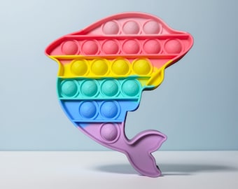 Rainbow Whale Pop It – Silicone Sensory Fidget Toy