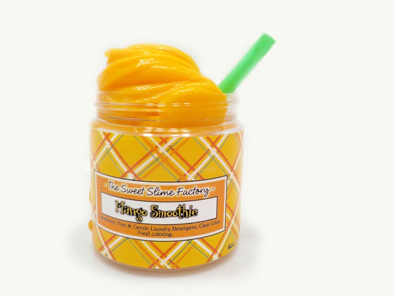 Mango Smoothie Slime No Borax Fruit Slime Orange Mango Etsy