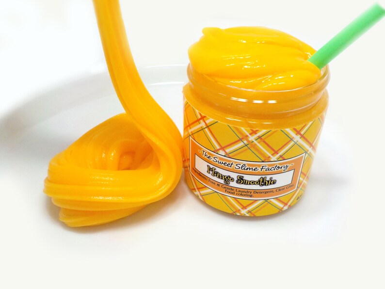 Mango Smoothie Slime No Borax Fruit Slime Orange Mango Etsy