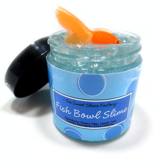 Fish Bowl Slime Crunchy Slime Bead Fish Slime Clear Etsy