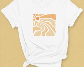 Boho Sun Unisex Cut Tee for Women - Groovy Summer Vibes