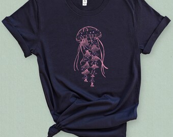 Jellyfish Graphic T-shirt for Women, Under the Sea Shirt, Nautical Shirt, Ocean Shirt, Cute Beach Shirt for teens