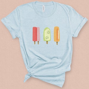 レトロなアイスキャンディーグラフィックTシャツ、かわいいアイスキャンディーシャツ、楽しい夏Tシャツ、夏休みTシャツ、レディースTシャツ、ヴィンテージTシャツ、十代の女の子へのギフト
