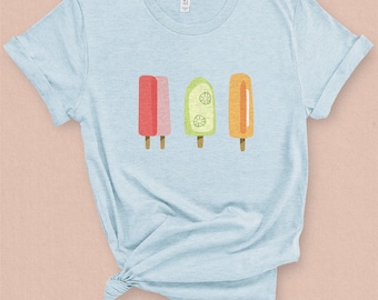 Retro Popsicle Graphic Tee, Cute Popsicle Shirt, Fun summer T-shirt, Summer Vacation Tee, Women&#39;s Tee, Vintage Tee, Gift for Teen Girls