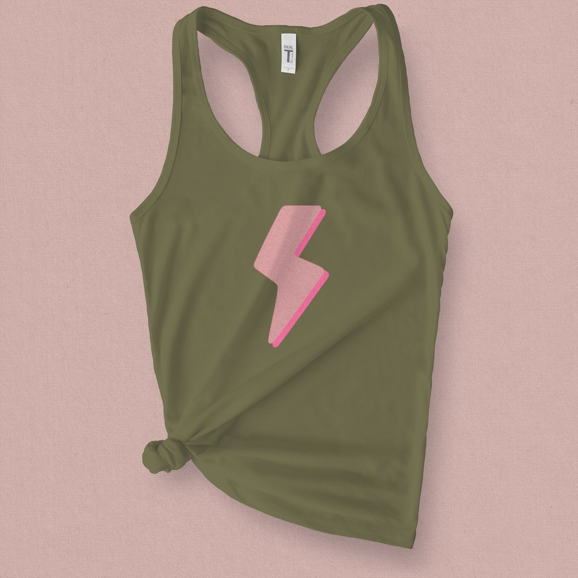 Retro Lightning Bolt Graphic Tank Top for Women, Strong Women Tank
