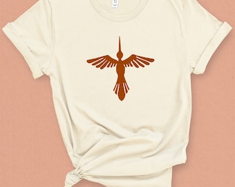 Boho Hummingbird Graphic Tee - Tattoo Design Shirt for Women Bird T-shirt Nature Lover Gift Abstract Art Shirt