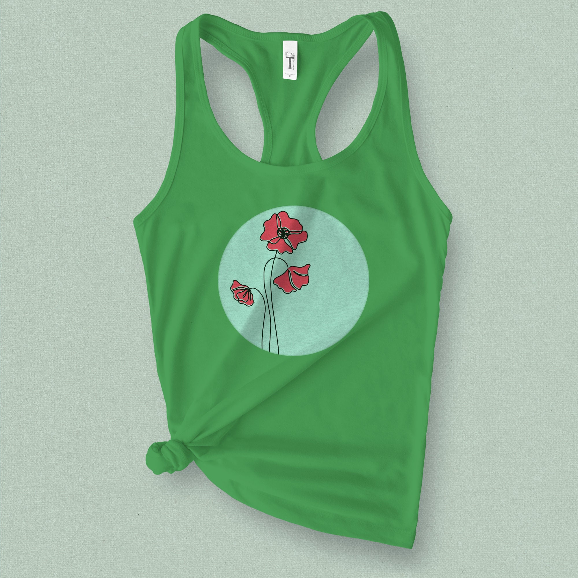 Poppy Graphic Tank Top | Wildflower Shirt | Birth Flower Top