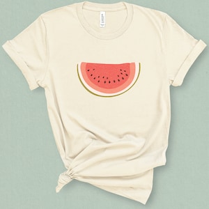 Minimal Wassermelonen Grafik T-Shirt für Frauen - Fun Retro Sommer T-Shirt für Sie - Grafik Shirt für Teenager & Mädchen - Unisex